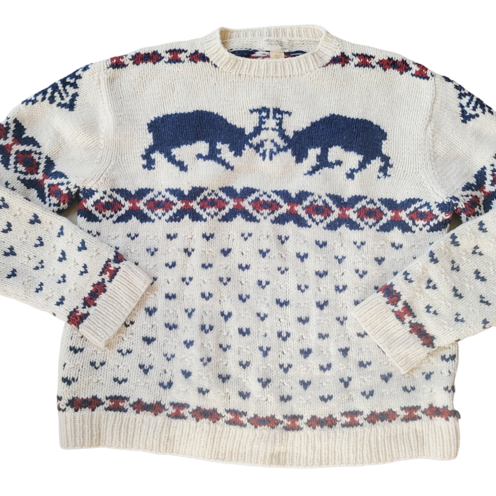 American Eagle Outfitters Men's Large Lamb Wool Christmas Sweater